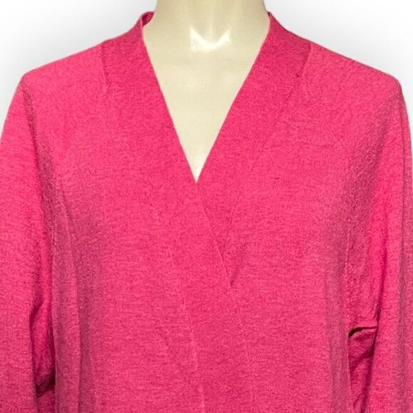 Soft Surroundings Pink Shimmer Semi Sheer Pattern Back Open Cardigan - Picture 9 of 16